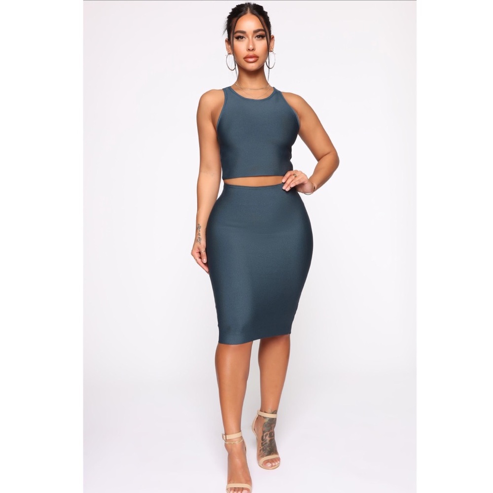 Fashion Nova Never Too Late Skirt Set